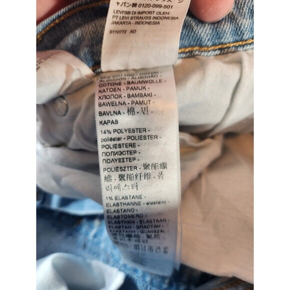 LEVI'S Ribcage Straight Ankle Jeans Womens 31 (31x26) Blue Button Fly Distressed - Picture 5 of 9